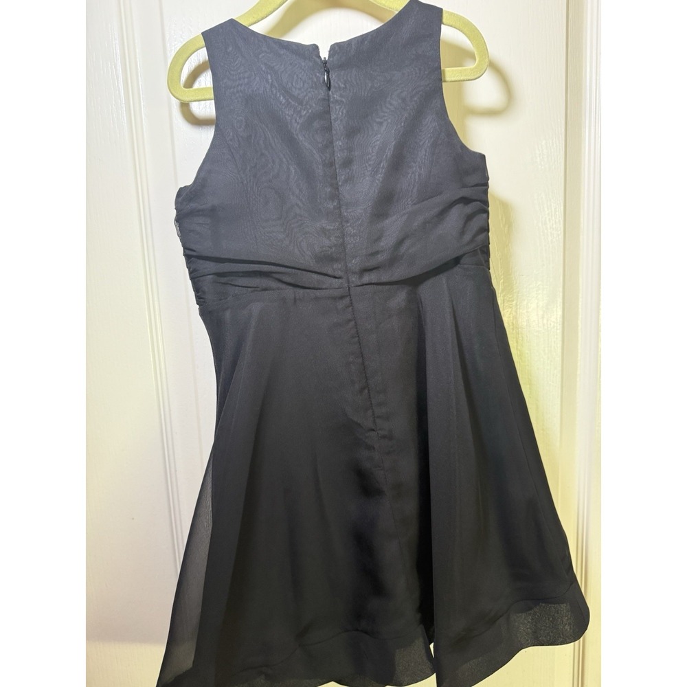 ABS Kids Girls Size 7 Black Chiffon Party Dress Bow Waist Sleeveless Special Occ - Picture 9 of 13